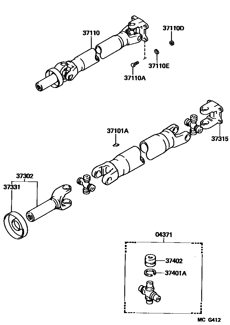 3701 — PROPELLER SHAFT & UNIVERSAL JOINT