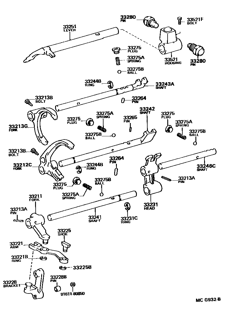 3307 — GEAR SHIFT FORK & LEVER SHAFT (MTM)
