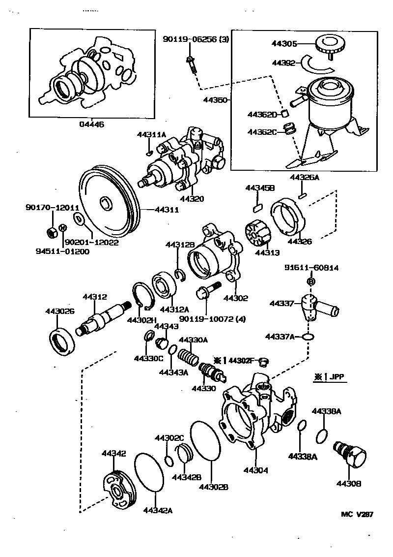 4502 — VANE PUMP & RESERVOIR (POWER STEERING)