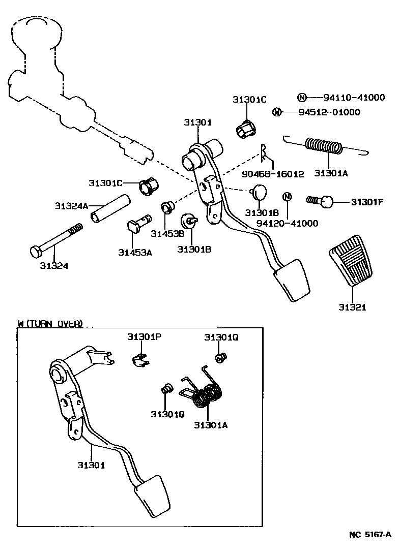 3102 — CLUTCH PEDAL & FLEXIBLE HOSE