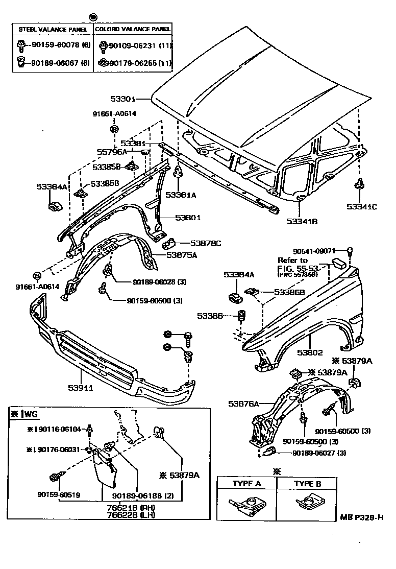 5353 — HOOD & FRONT FENDER