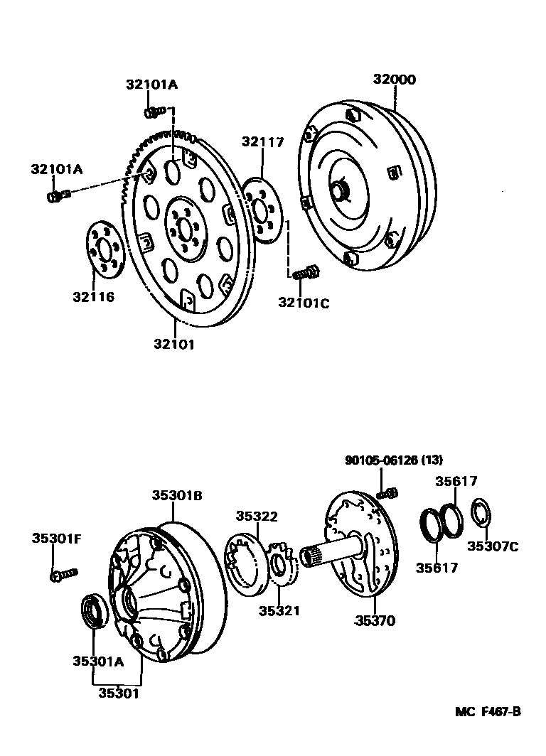3502 — TORQUE CONVERTER, FRONT OIL PUMP & CHAIN (ATM)