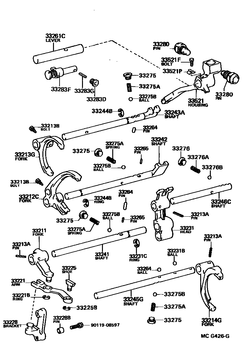 3307 — GEAR SHIFT FORK & LEVER SHAFT (MTM)