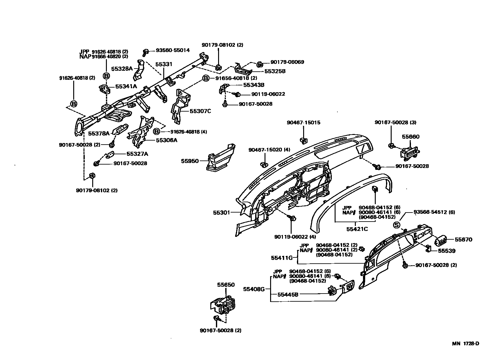 5551 — INSTRUMENT PANEL & GLOVE COMPARTMENT