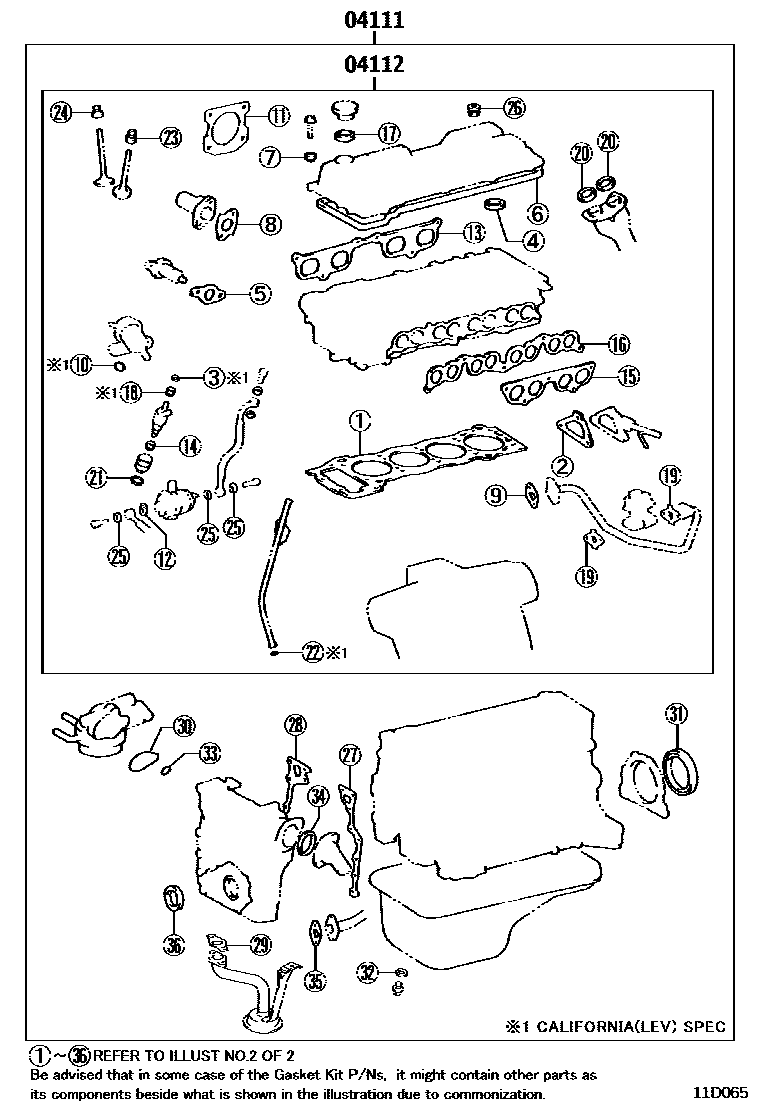 1103 — ENGINE OVERHAUL GASKET KIT