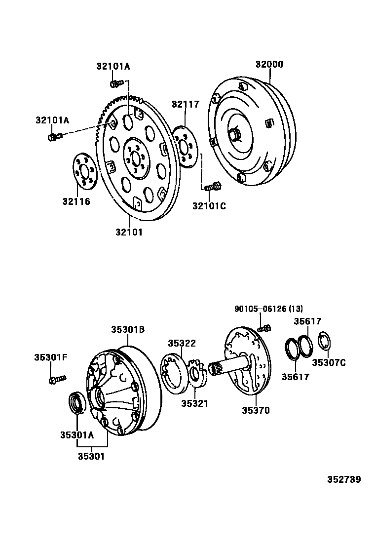 3502 — TORQUE CONVERTER, FRONT OIL PUMP & CHAIN (ATM)