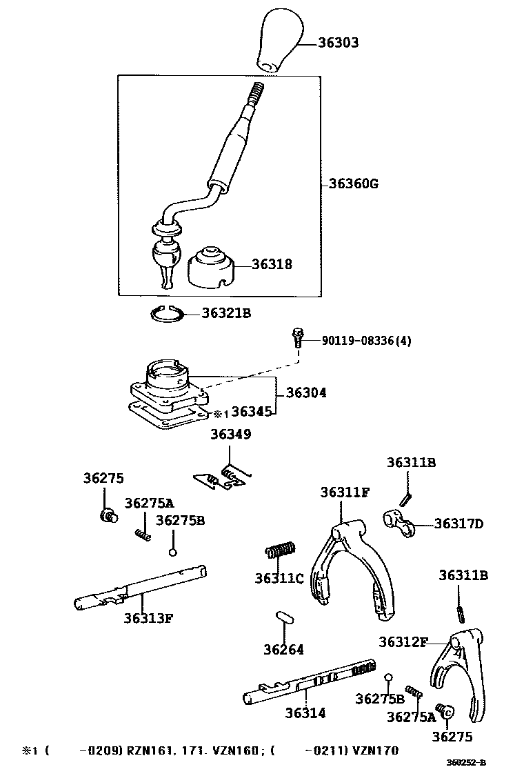 3611 — TRANSFER LEVER & SHIFT ROD