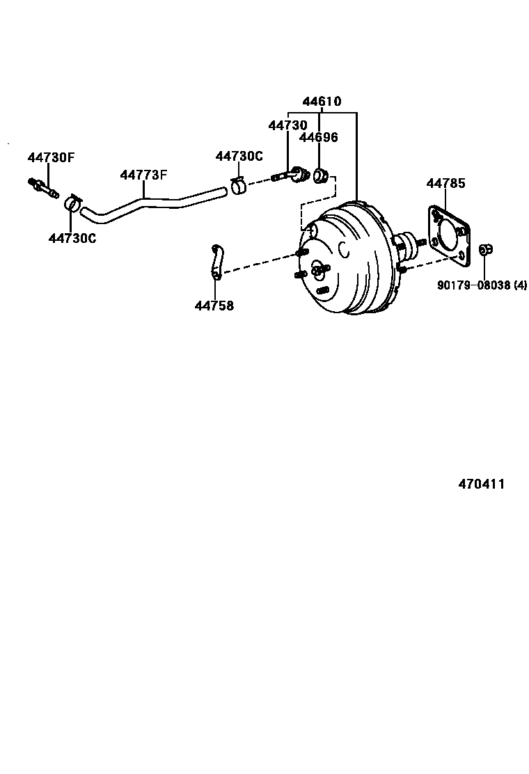 4703 — BRAKE BOOSTER & VACUUM TUBE