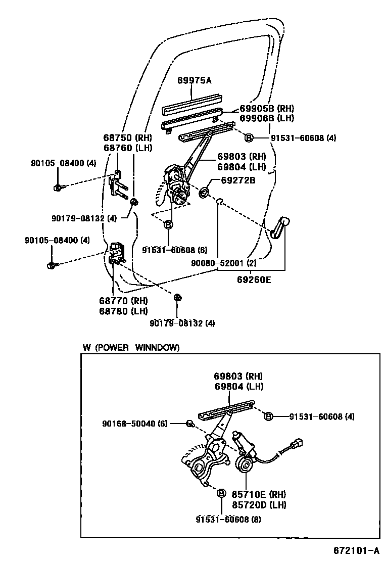 6757 — REAR DOOR WINDOW REGULATOR & HINGE