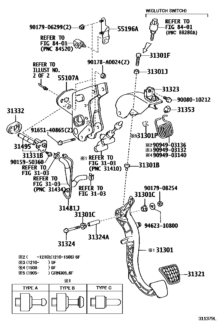 3102 — CLUTCH PEDAL & FLEXIBLE HOSE