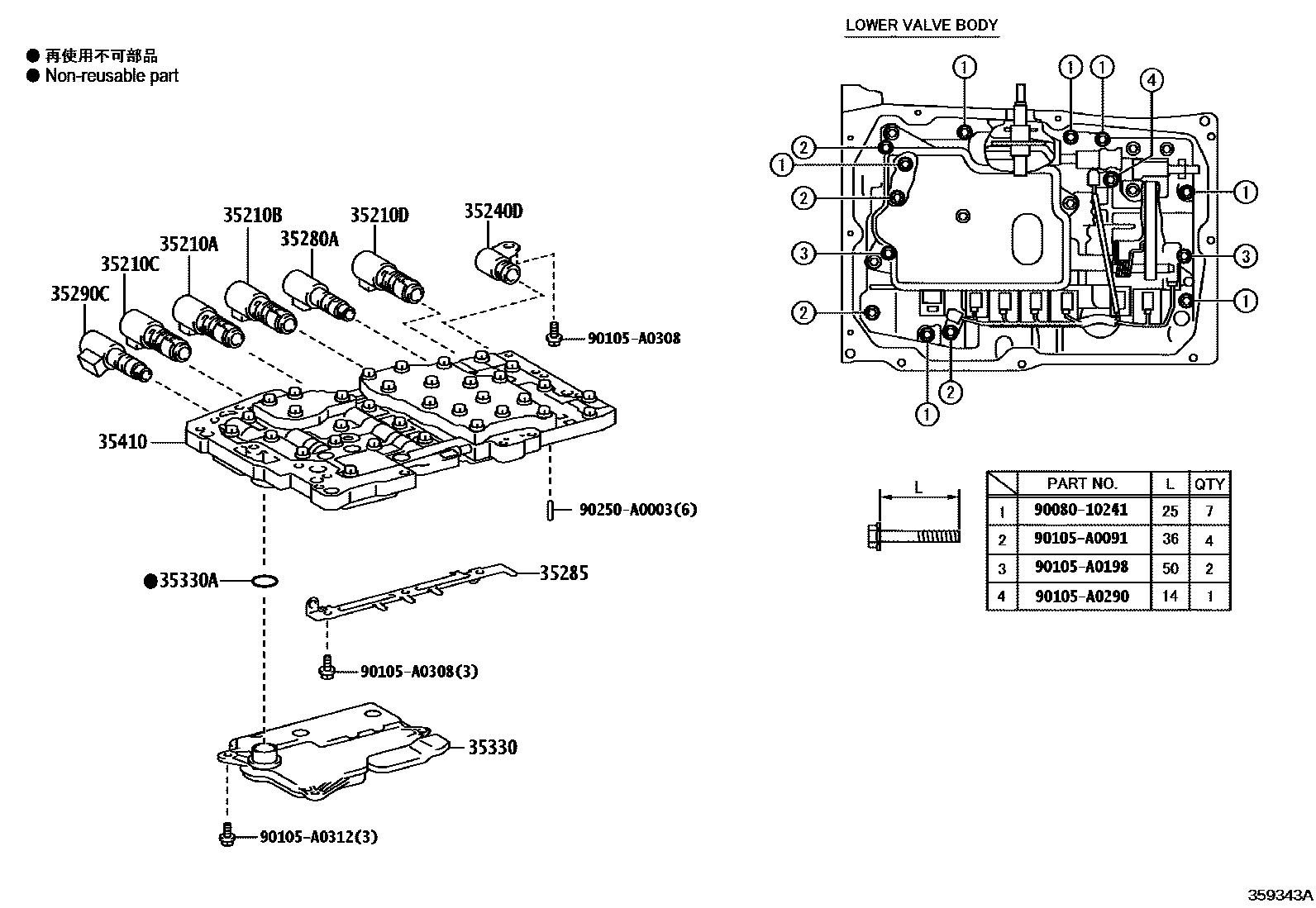 3512 — VALVE BODY & OIL STRAINER (ATM)