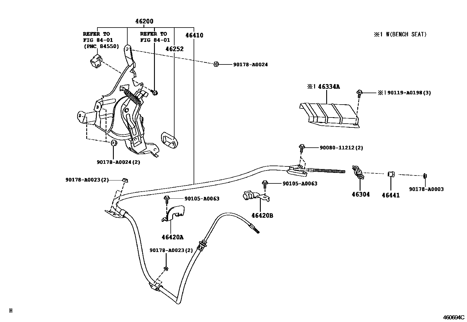 4601 — PARKING BRAKE & CABLE