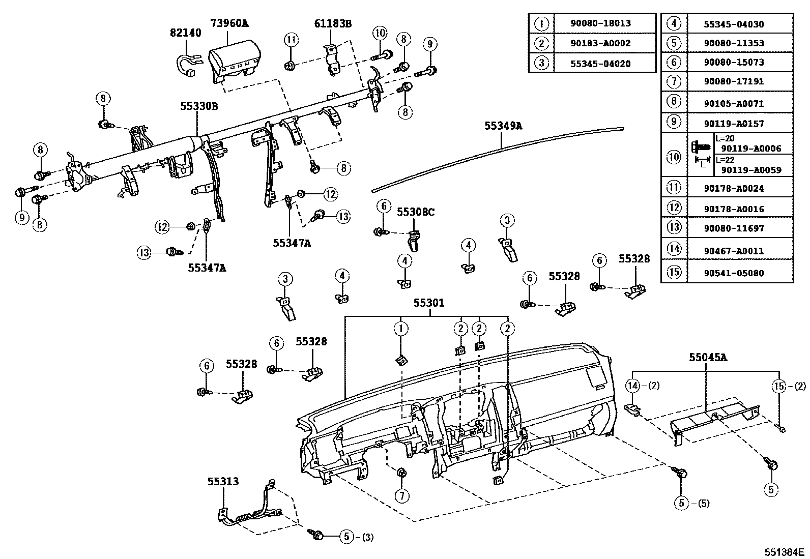 5551 — INSTRUMENT PANEL & GLOVE COMPARTMENT