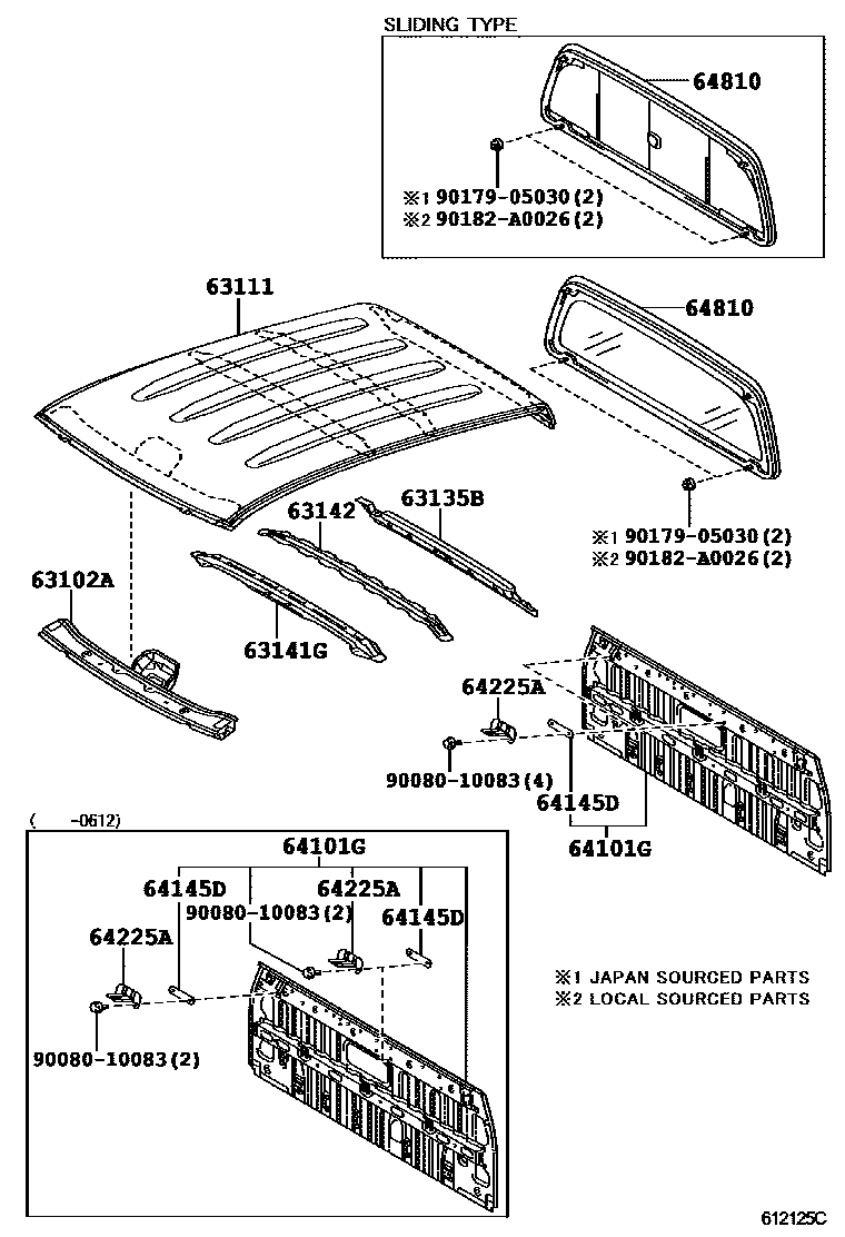 6153 — ROOF PANEL & BACK PANEL