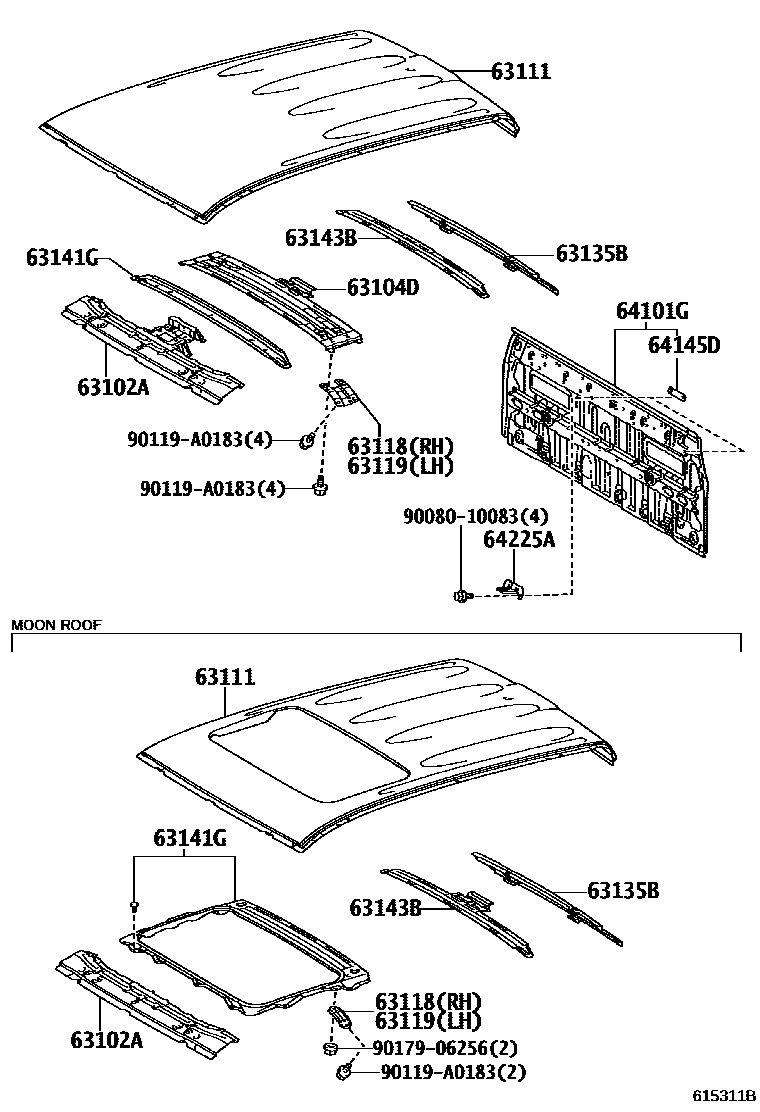 6153 — ROOF PANEL & BACK PANEL