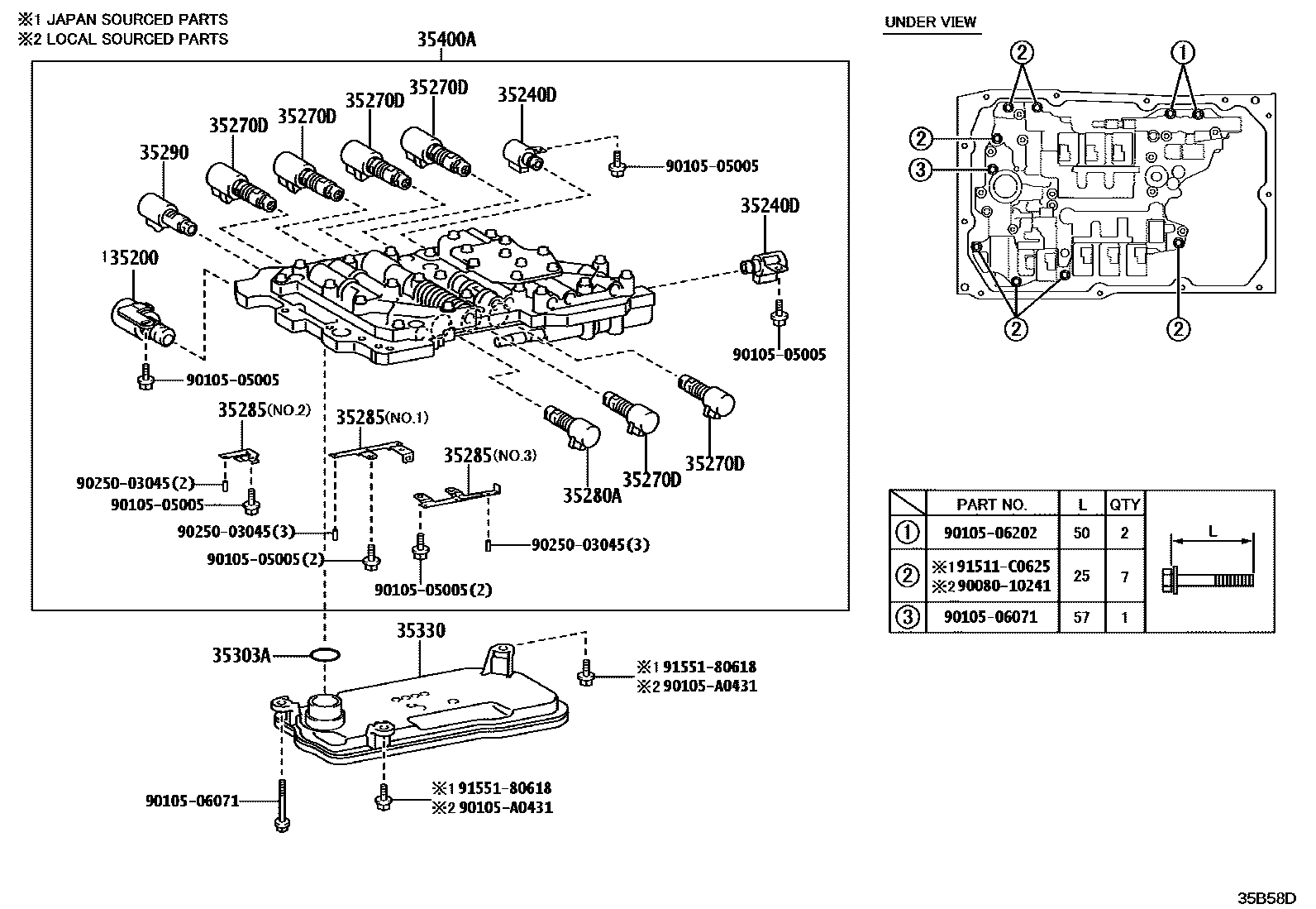 3512 — VALVE BODY & OIL STRAINER (ATM)