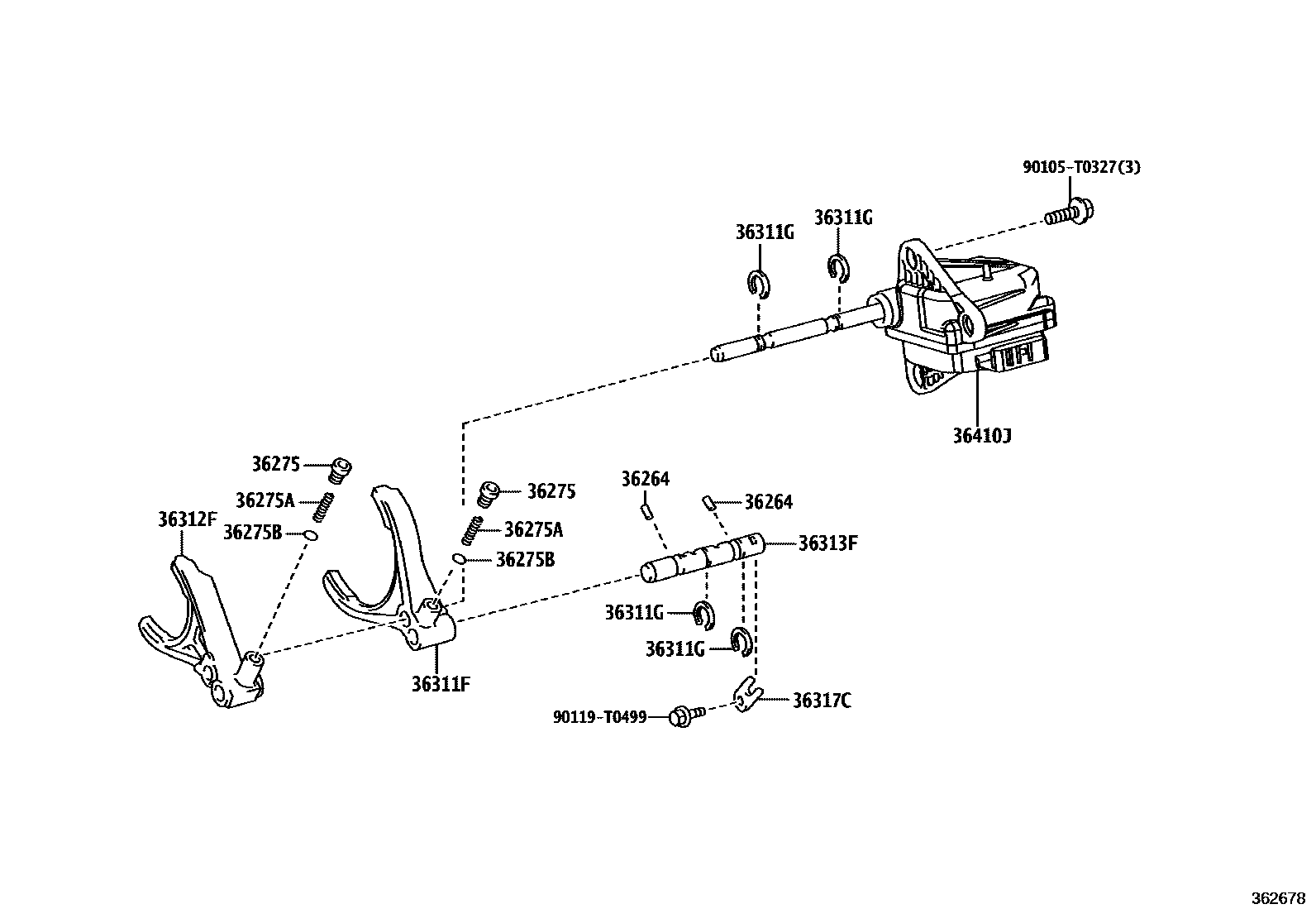 3611 — TRANSFER LEVER & SHIFT ROD