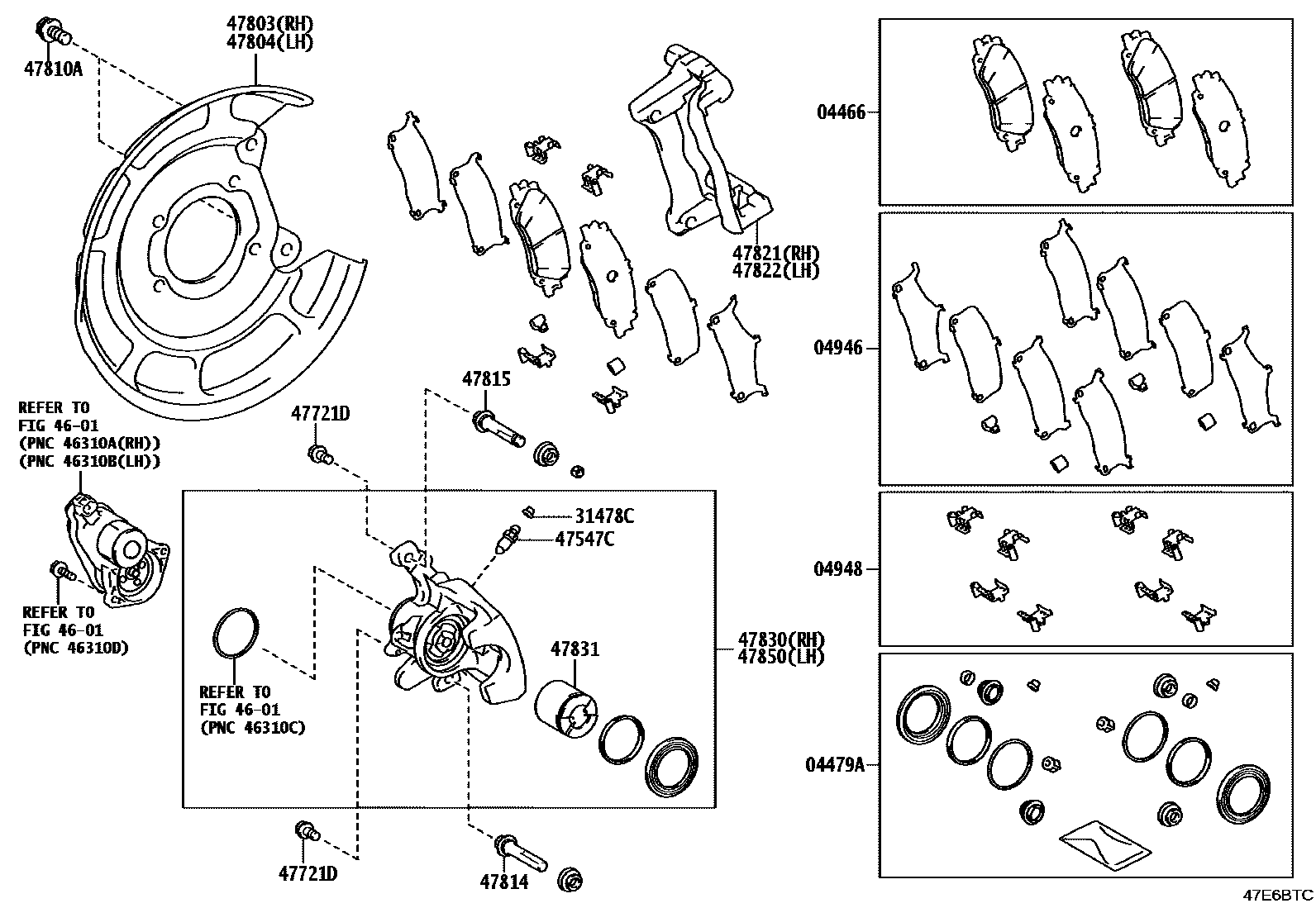 4707 — REAR DISC BRAKE CALIPER & DUST COVER