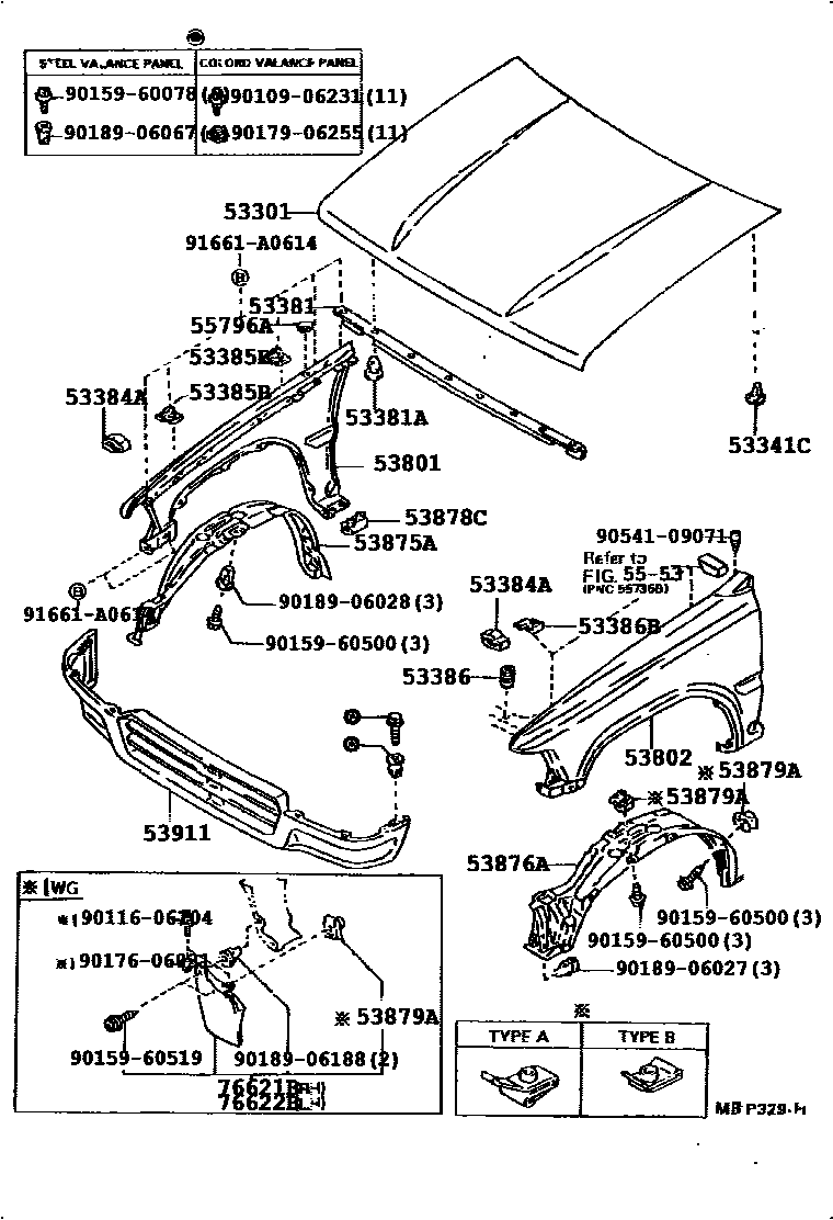 5353 — HOOD & FRONT FENDER