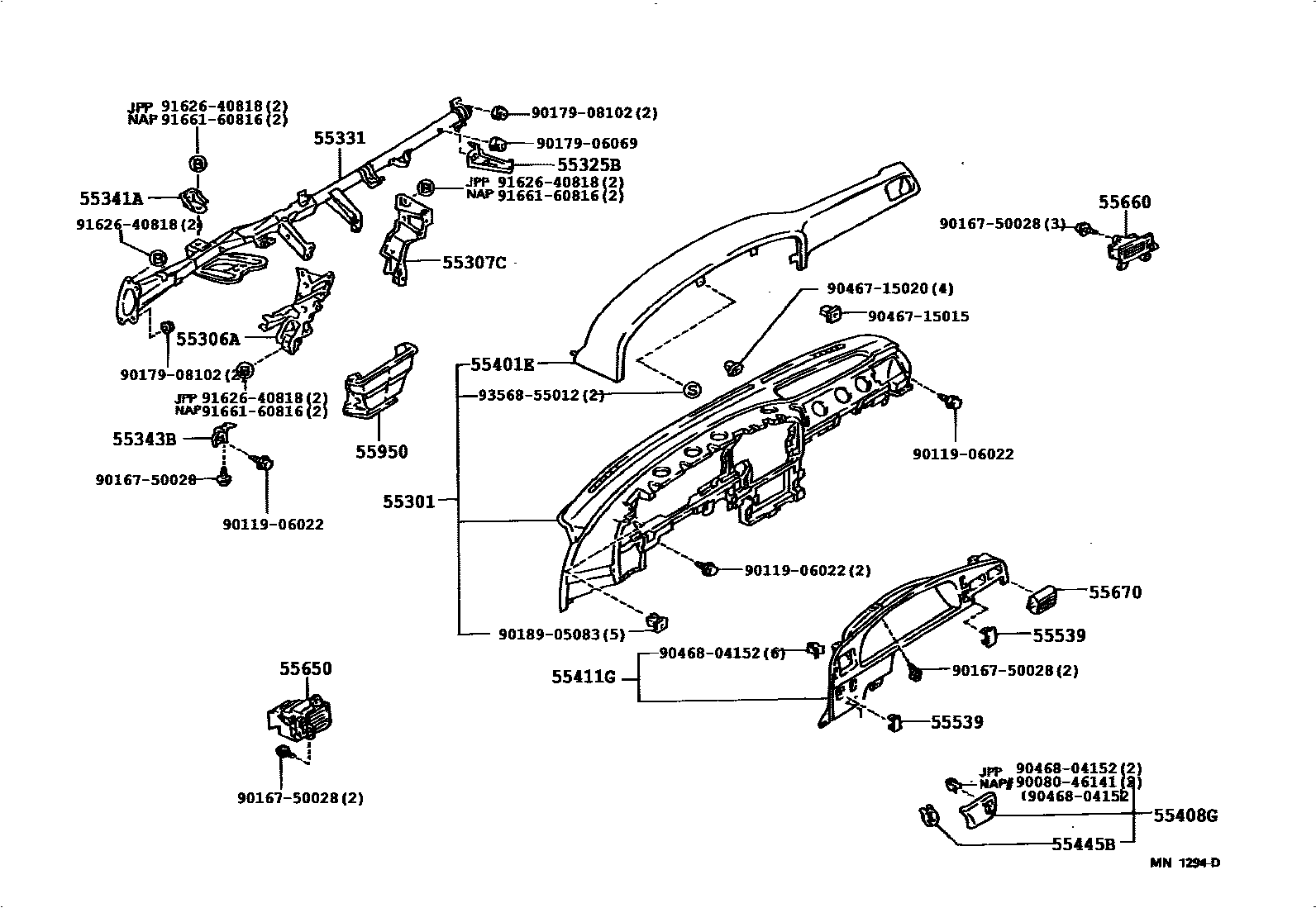 5551 — INSTRUMENT PANEL & GLOVE COMPARTMENT