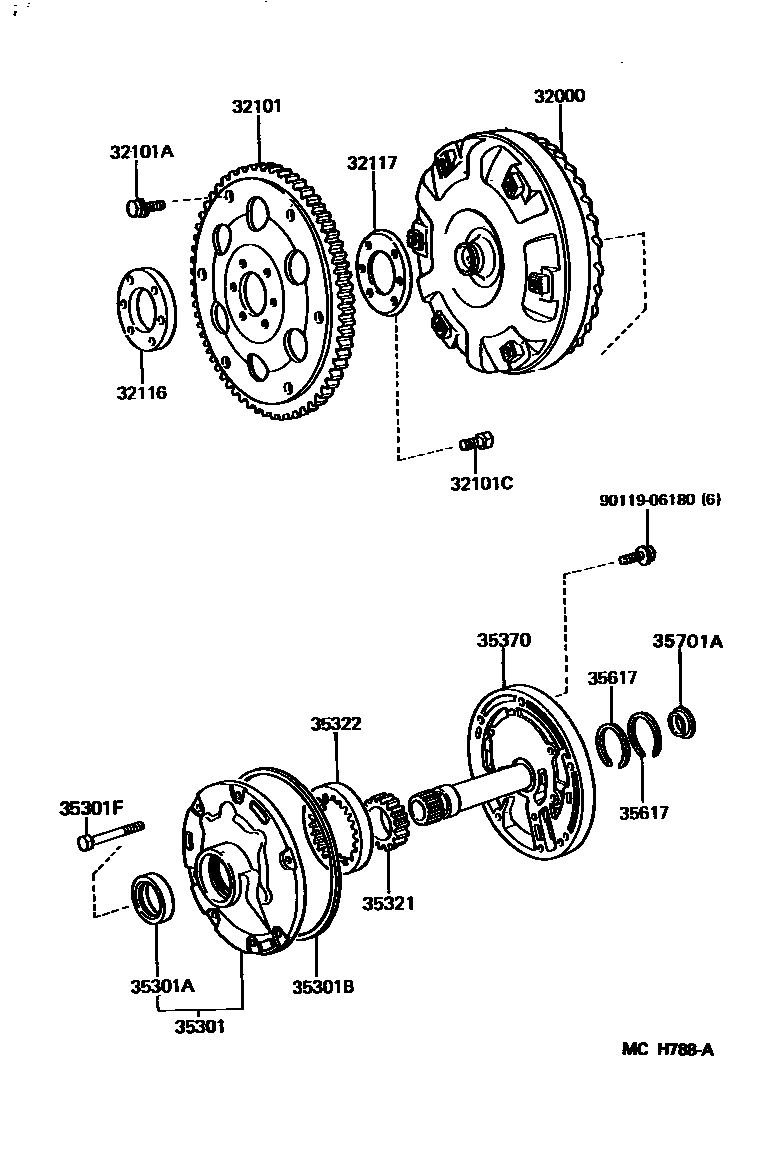 3502 — TORQUE CONVERTER, FRONT OIL PUMP & CHAIN (ATM)