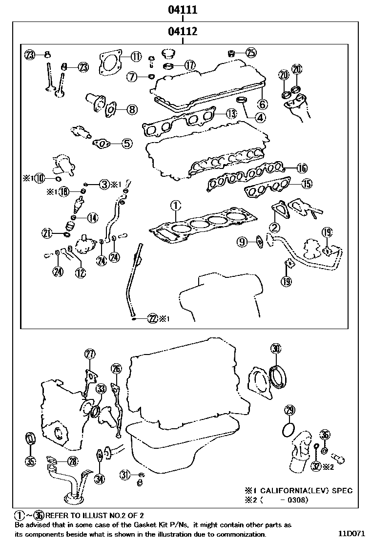 1103 — ENGINE OVERHAUL GASKET KIT