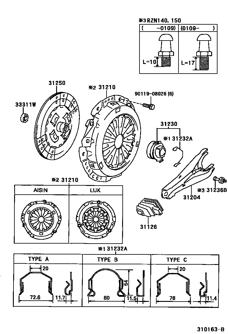 3101 — CLUTCH & RELEASE FORK