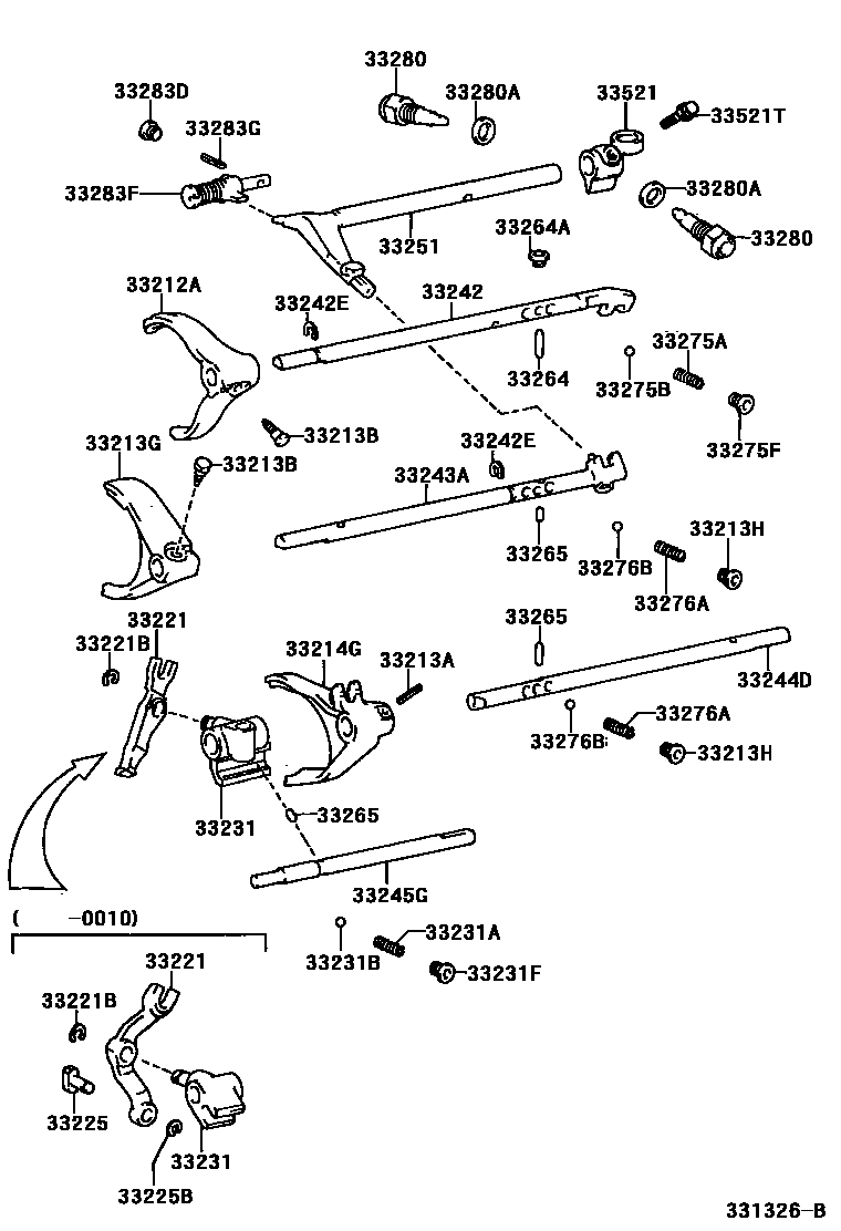 3307 — GEAR SHIFT FORK & LEVER SHAFT (MTM)