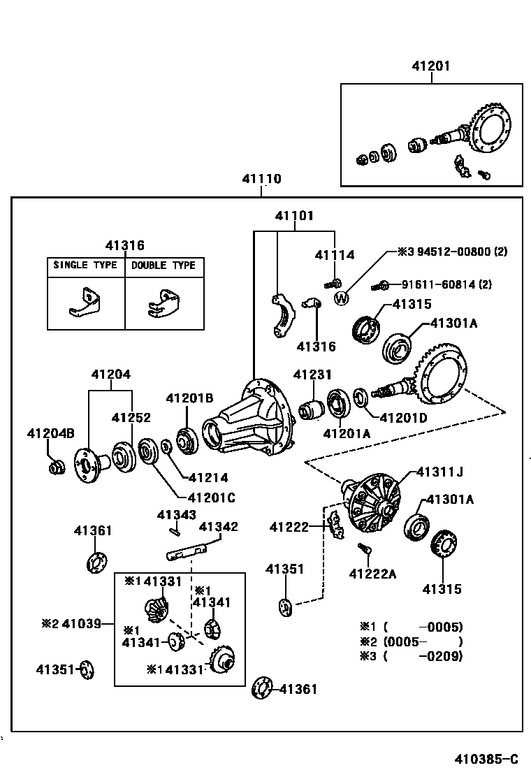 4101 — REAR AXLE HOUSING & DIFFERENTIAL