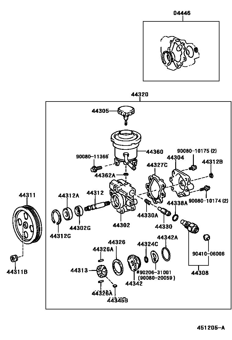 4502 — VANE PUMP & RESERVOIR (POWER STEERING)