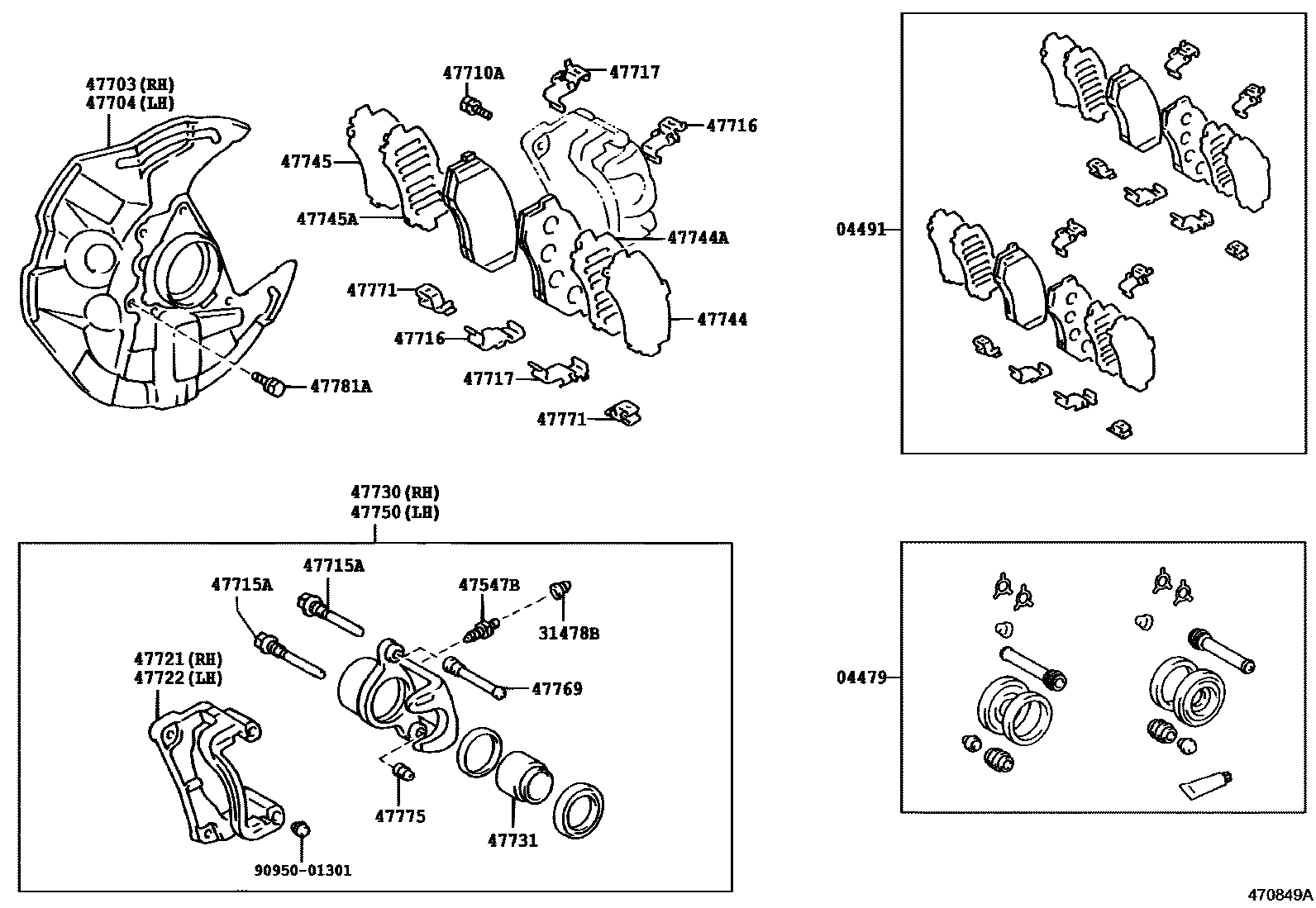 4705 — FRONT DISC BRAKE CALIPER & DUST COVER