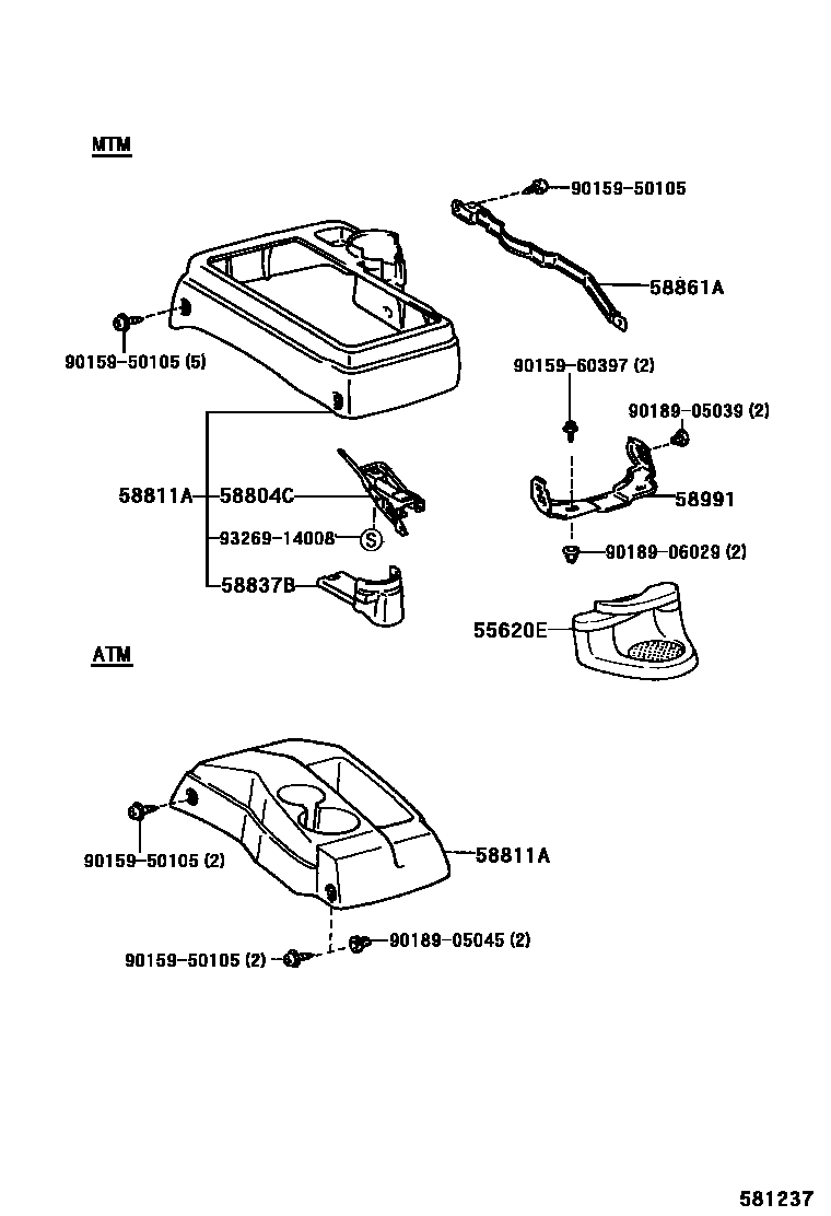 5855 — CONSOLE BOX & BRACKET