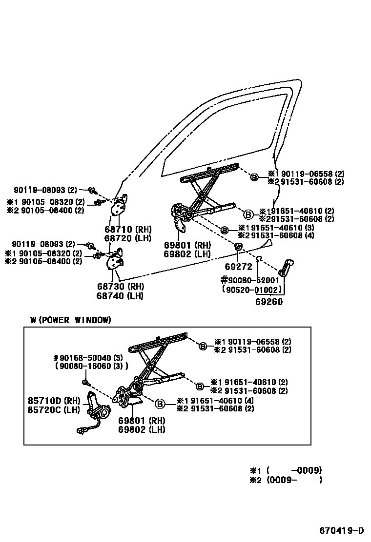 6754 — FRONT DOOR WINDOW REGULATOR & HINGE