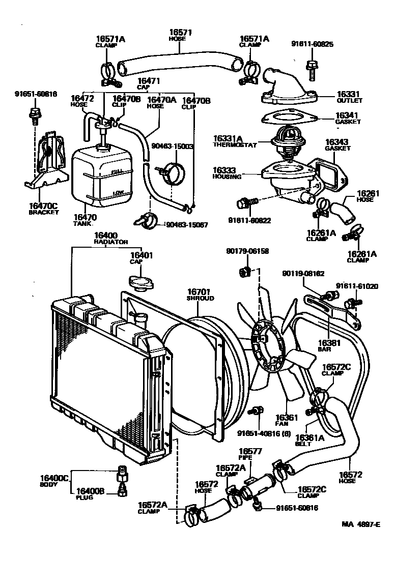 1603 — RADIATOR & WATER OUTLET