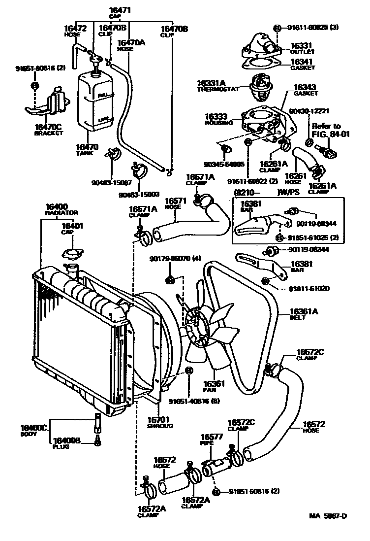 1603 — RADIATOR & WATER OUTLET