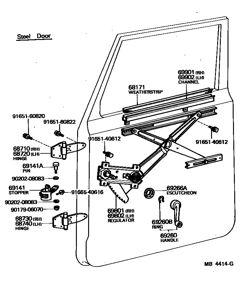 6754 — FRONT DOOR WINDOW REGULATOR & HINGE