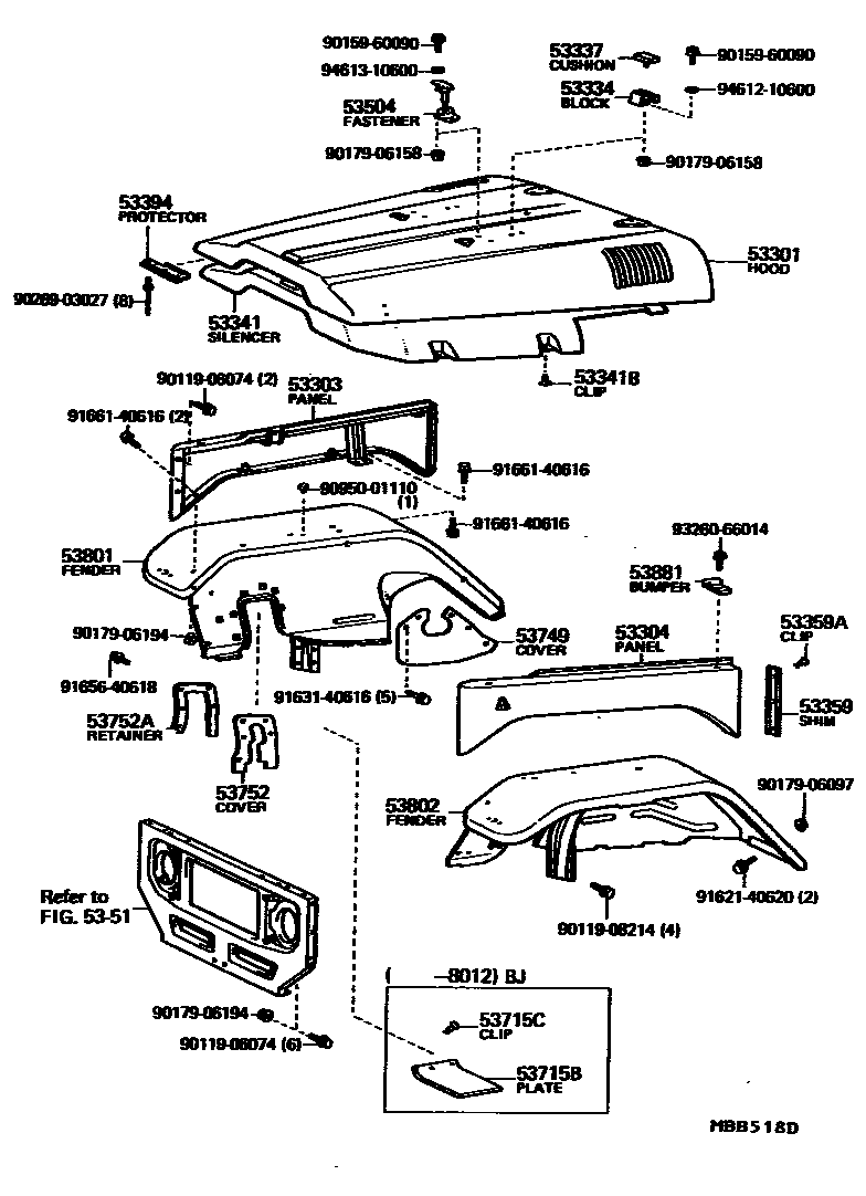 5353 — HOOD & FRONT FENDER