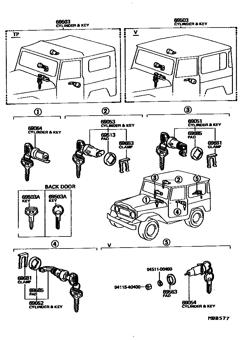 6765 — LOCK CYLINDER SET