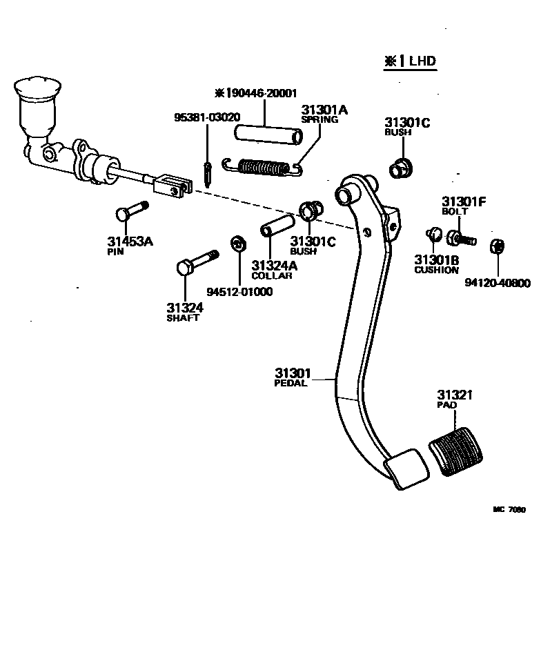 3102 — CLUTCH PEDAL & FLEXIBLE HOSE