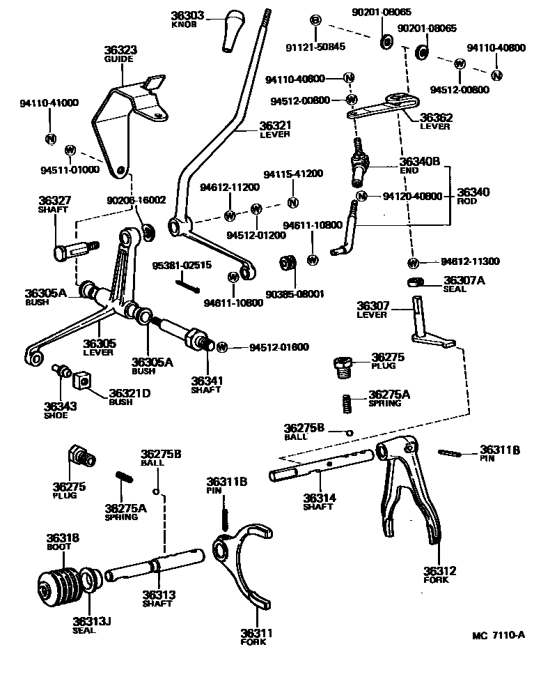 3611 — TRANSFER LEVER & SHIFT ROD