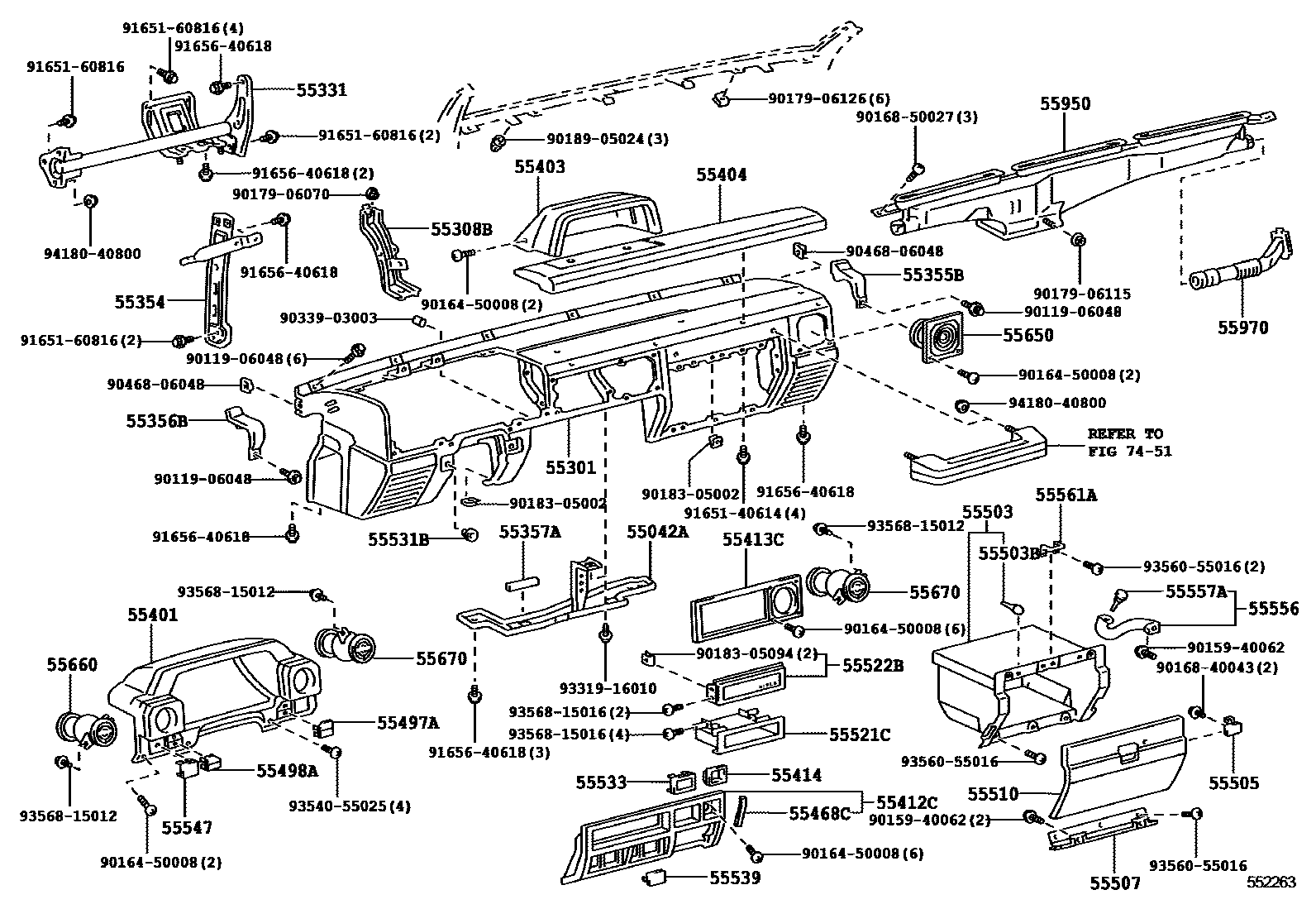 5551 — INSTRUMENT PANEL & GLOVE COMPARTMENT