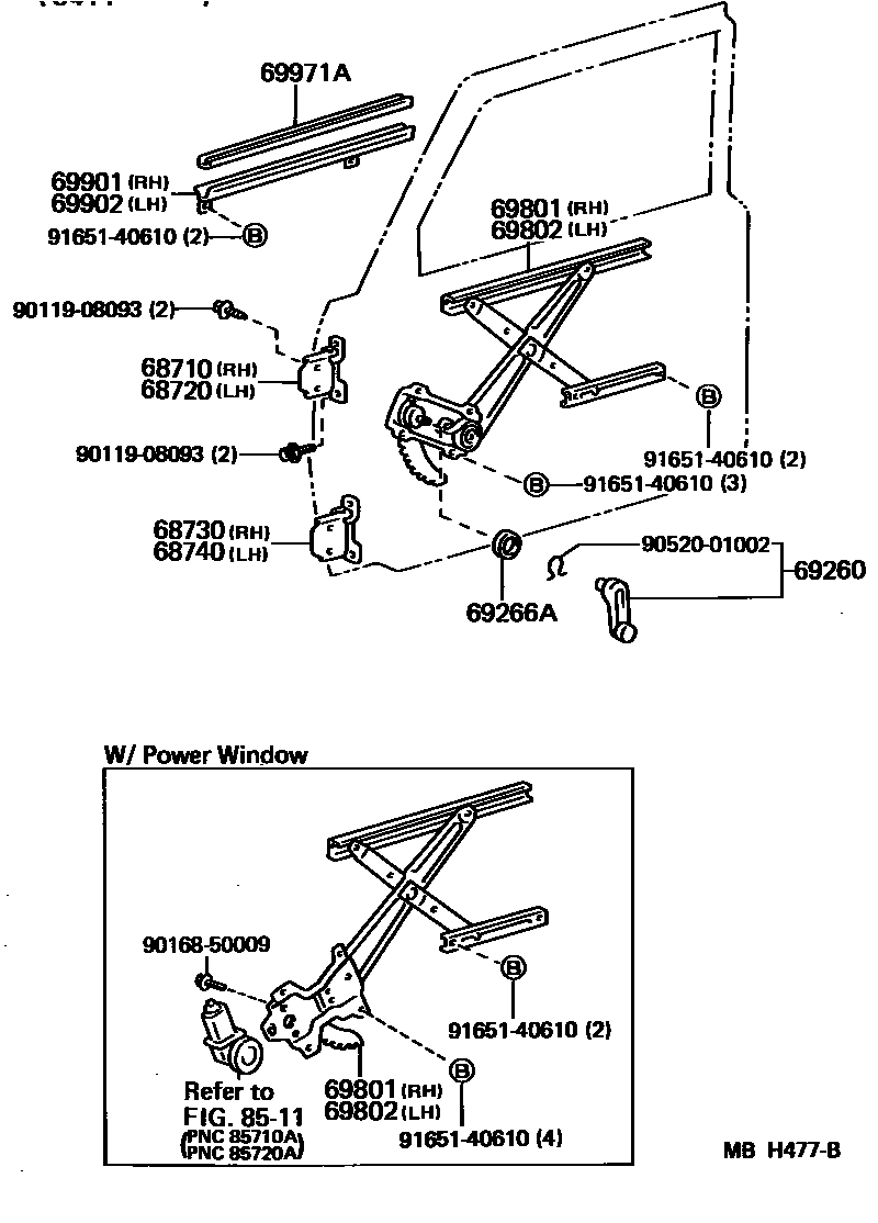 6754 — FRONT DOOR WINDOW REGULATOR & HINGE