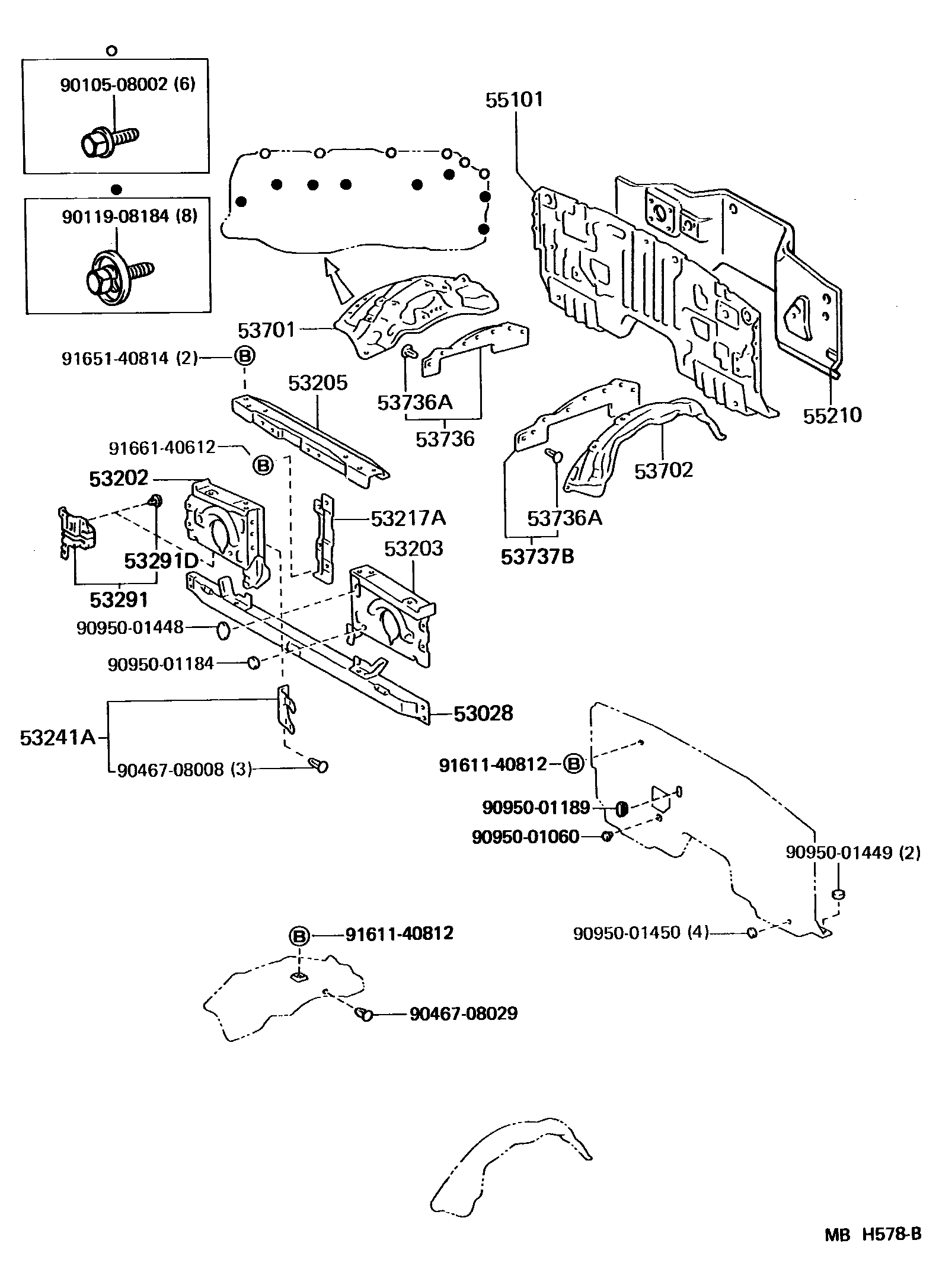 5355 — FRONT FENDER APRON & DASH PANEL