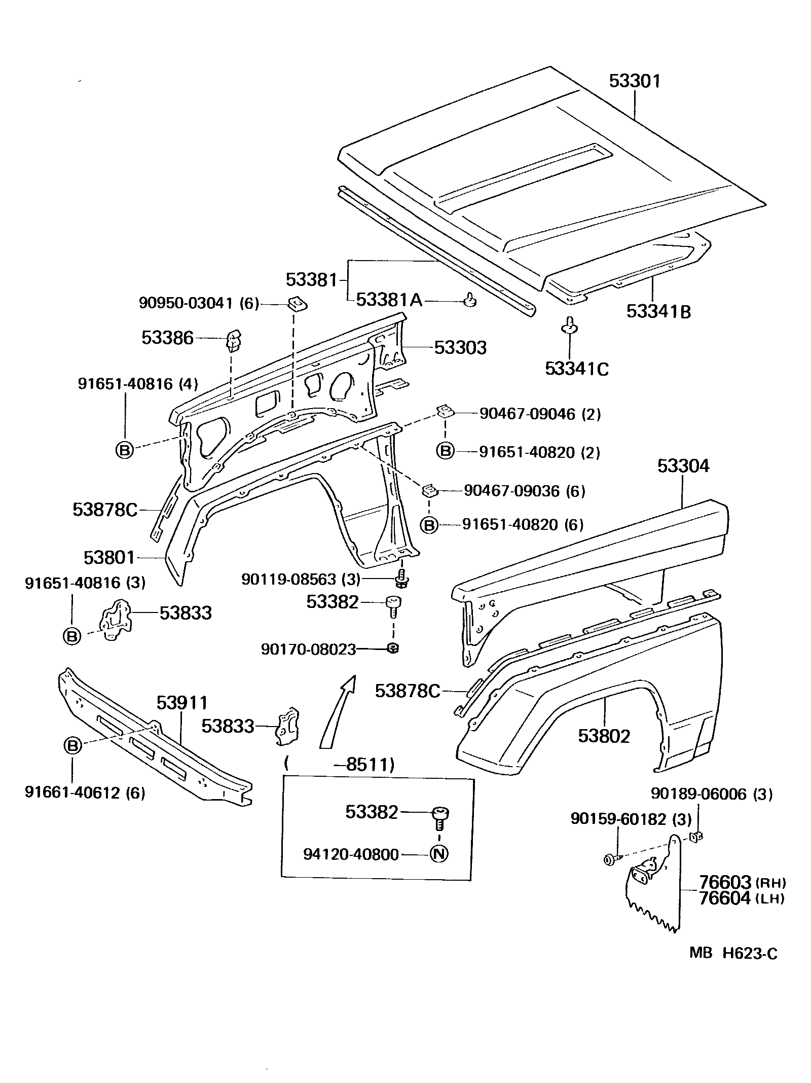 5353 — HOOD & FRONT FENDER