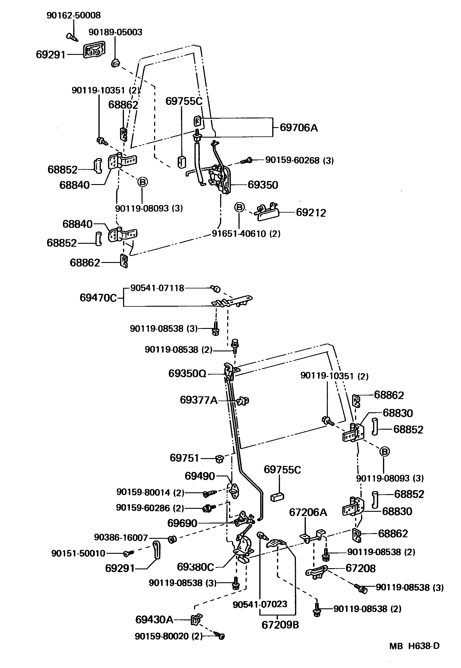 6762 — BACK DOOR LOCK & HINGE