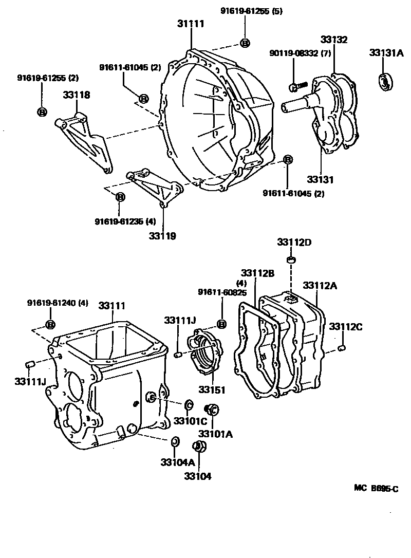 3302 — CLUTCH HOUSING & TRANSMISSION CASE (MTM)