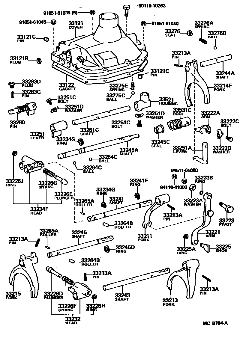 3307 — GEAR SHIFT FORK & LEVER SHAFT (MTM)