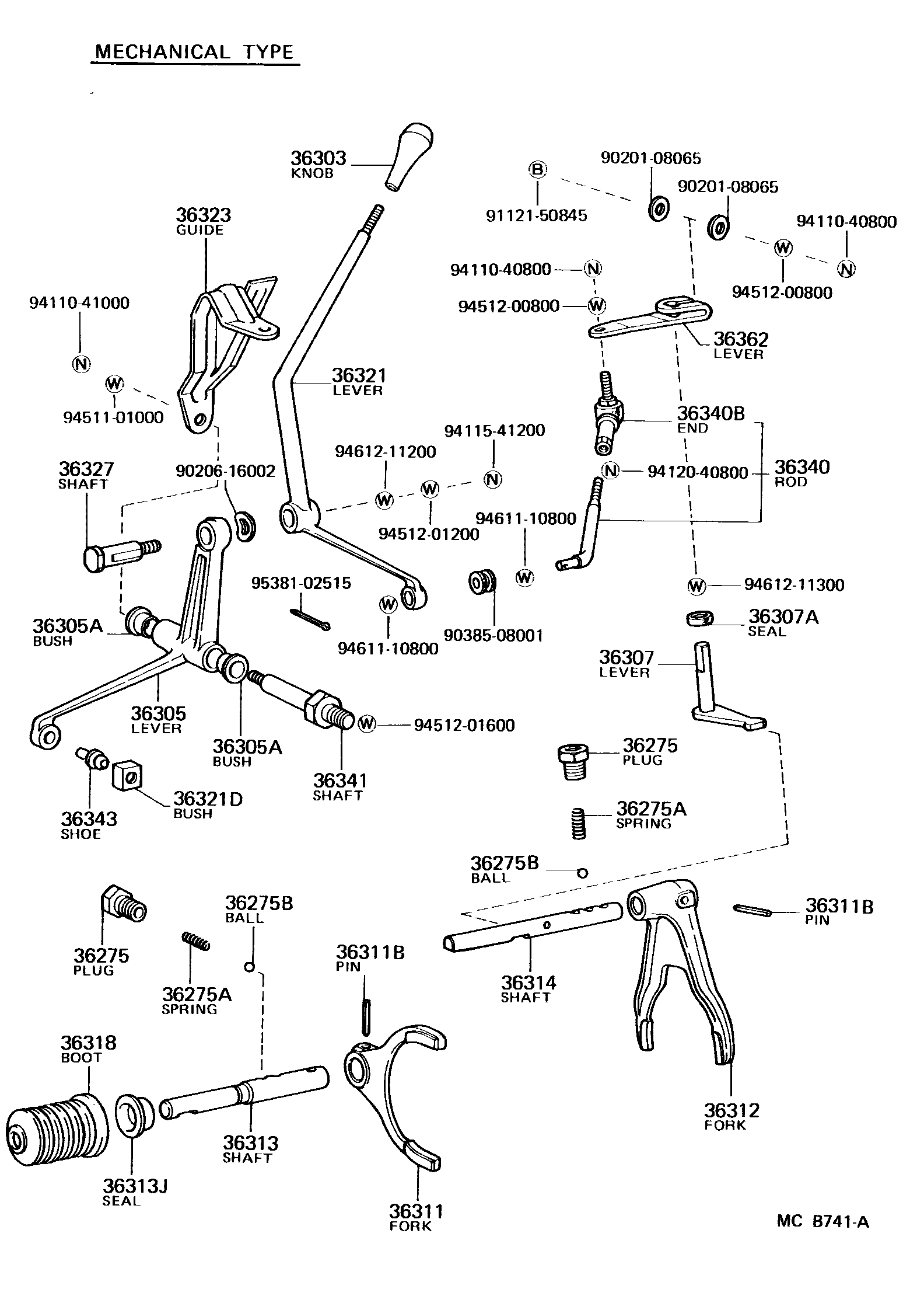 3611 — TRANSFER LEVER & SHIFT ROD