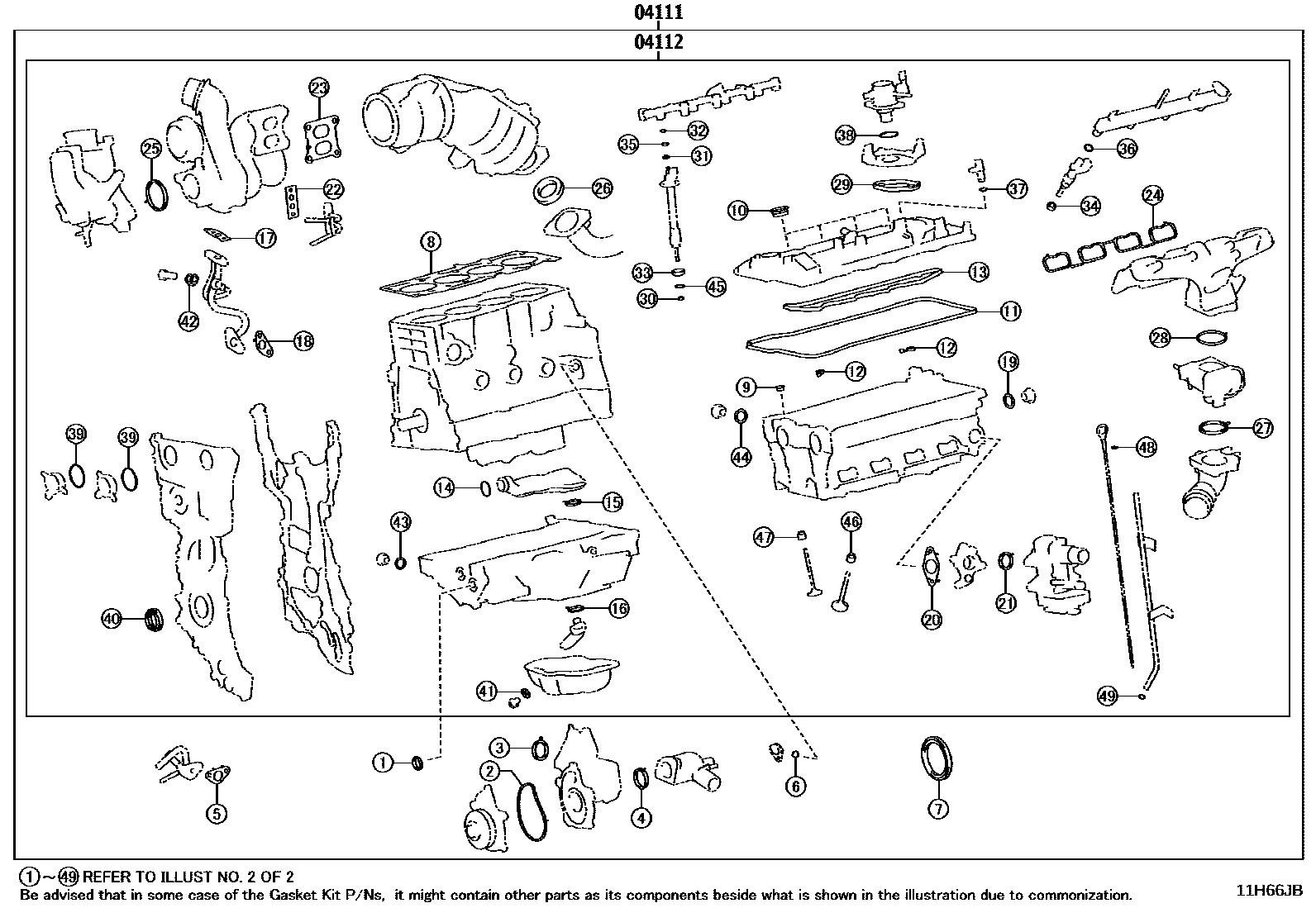 1103 — ENGINE OVERHAUL GASKET KIT
