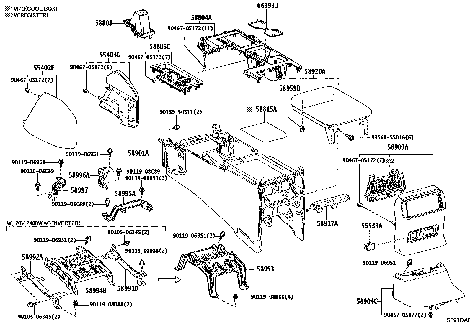 5855 — CONSOLE BOX & BRACKET